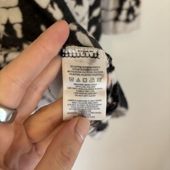 Free People We The Free Coastal Tee Black Small Tie-Dye Boho Oversized - Picture 6 of 6